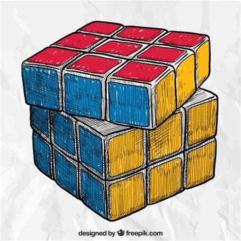 Mão Cubo Rubik Desenhada Rubiks Cube Cube Rubix Cube