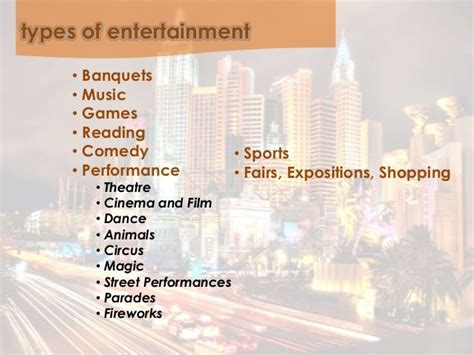 The Concept And Types Of Entertainment