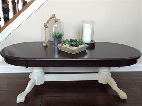 Coffee Table in Java Gel Stain and Antique White Milk Paint | General