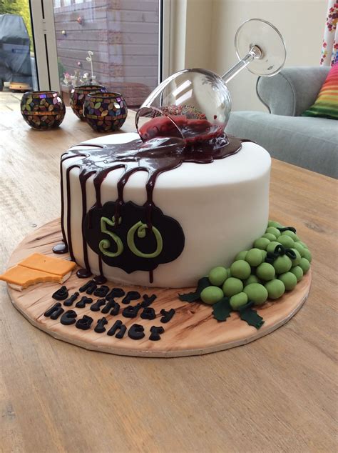 Wine Glass Spill Cake 50th Birthday Cake Wine Wine Cake Cool