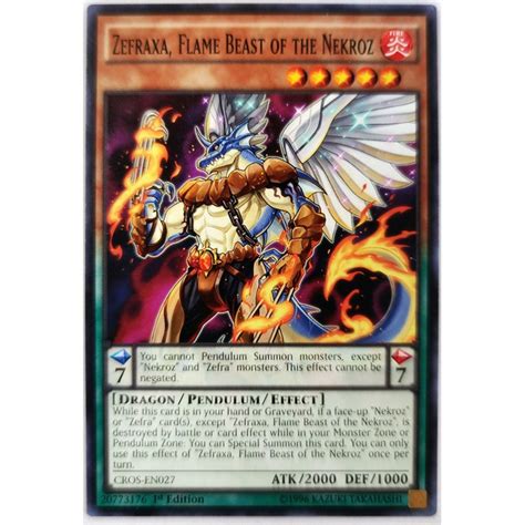 Thẻ Yugioh Zefraxa Flame Beast Of The Nekroz En Common Shopee