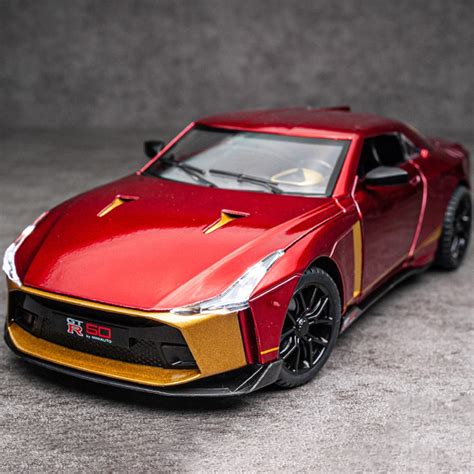 scale 1 24 nissan skyline ares gt r50 for nissan metal diecast model with sound toys cars for