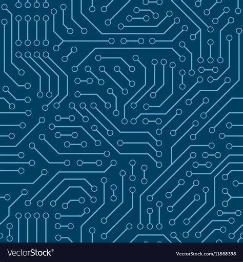 Computer Circuit Board Seamless Pattern Royalty Free Vector