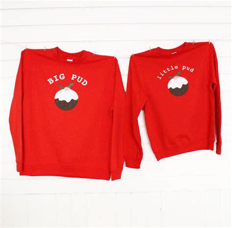 Big Pud Little Pud Couples Christmas Jumpers By Precious Little Plum