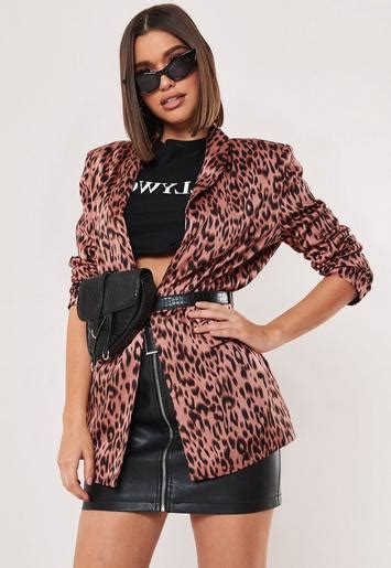 Pink Leopard Print Blazer Missguided