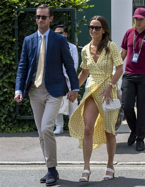 Pippa Matthews Middleton Shows Her Very Toned Leg As She Arrives At Wimbledon With James When