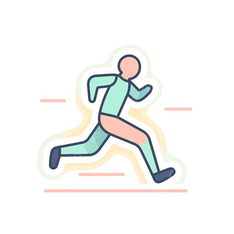 Running Figure Illustration Flat Line Icon Vector Jog Lineal Icon