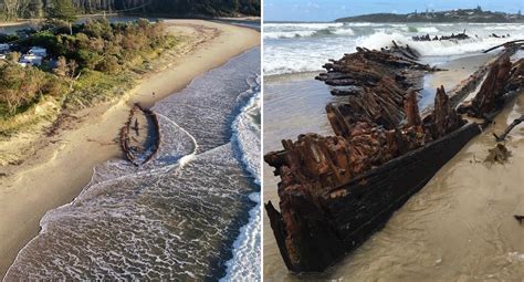 Shipwreck Fully Re Emerges Off Coast First Time In 128 Years