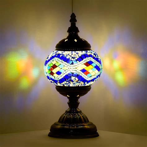 Marrakech Handmade Turkish Mosaic Glass Bedside Lamp Boho Mosaic Desk