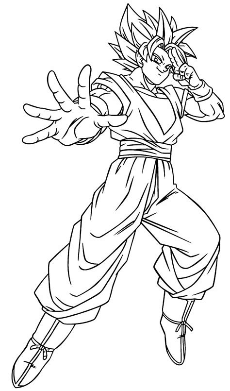 Coloriage Goku Coloriage Sangoku Super Sayen 4 à Imprimer Sur
