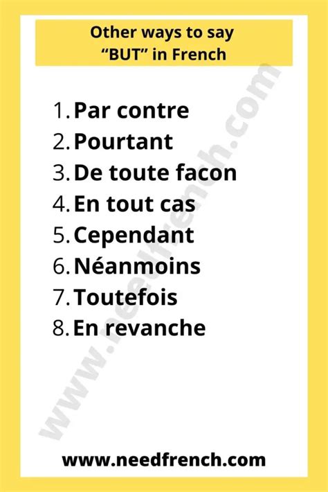 8 Other Ways To Say But In French Mais Needfrench