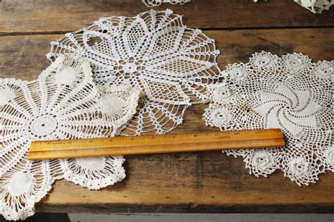 vintage crochet lace doily lot lace doilies for project crafts upcycled decor