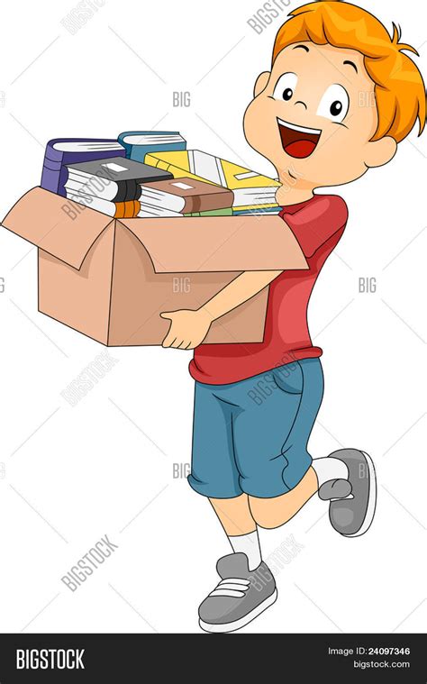 Illustration Kid Carrying Box Full Vector And Photo Bigstock
