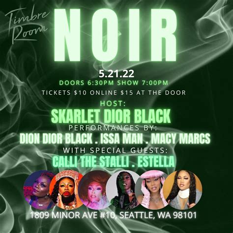 Noir An All Black Drag Show W Guests — Kremwerk Timbre Room Cherry Complex