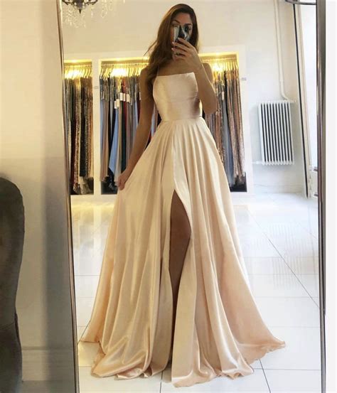 Simple Satin Long Prom Dress Evening Dress · Dress Idea · Online Store