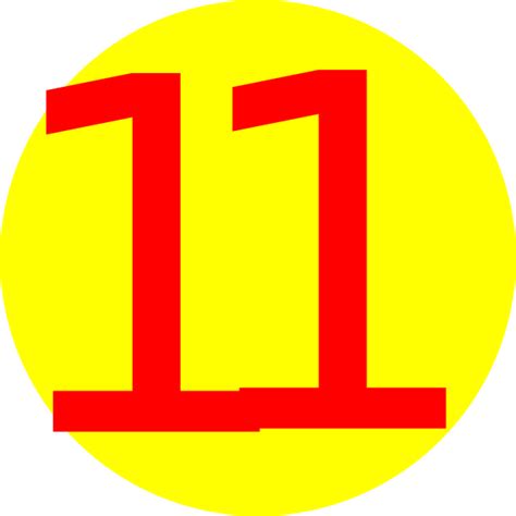 Yellow Round With Number 11 Clip Art At Vector Clip Art
