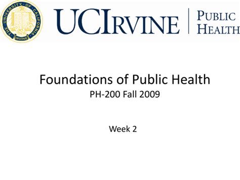 Foundations Of Public Health Ph 200 Fall 2008