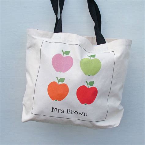 Bright Apple Personalised Tote Bag By Seahorse