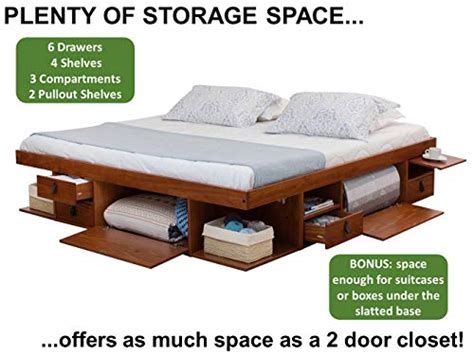 One of the best queen beds with storage in its class, the tasteful ainge will up the ante in your bedroom, thanks to choose between white and caramel finishes depending on which hue blends with the room's theme. Memomad Bali Storage Platform Bed with Drawers (King Size ...