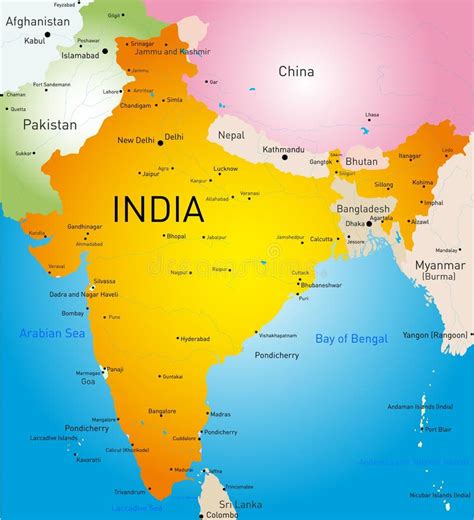 Detailed Map Of India With Country Borders Hoodoo Wallpaper