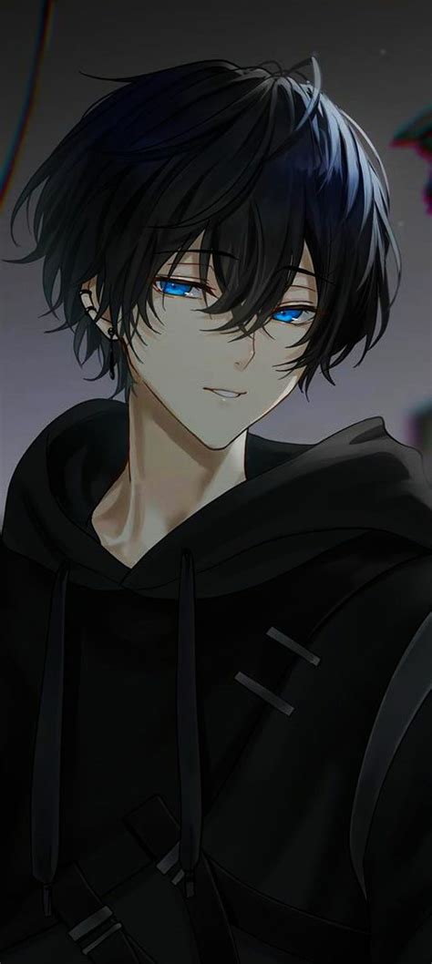 Anime Boy Handsome Game Hero Blue Eyes Manga Agile Dark Hair
