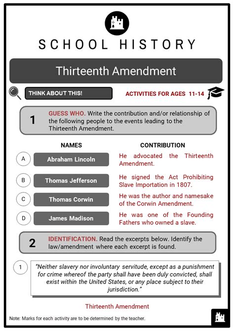 (redirected from 13th amendment to the united states constitution). Thirteenth Amendment Facts, Worksheets, Background, Events, Impact