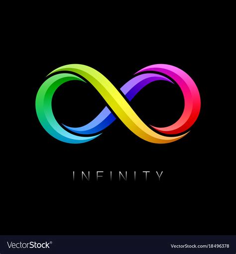 Infinity Symbol Limitless Bright Multicolor Sign Vector Image
