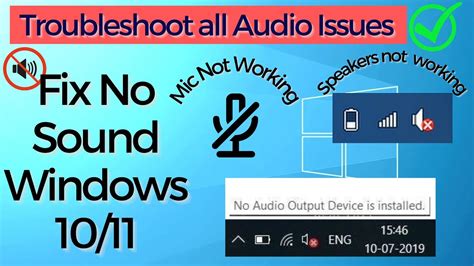 Fix Windows 10 No Sound Audio Not Working Youtube