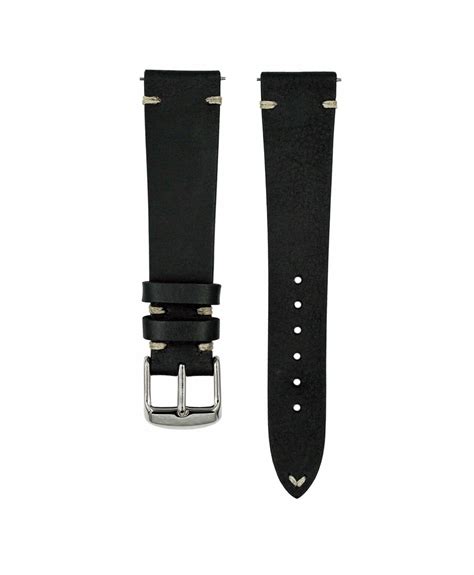 Jelsdal Vintage Leather Watch Strap Black Watch Bands Watchbandit