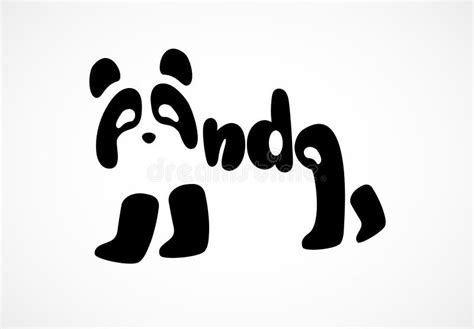 Panda Bear Silhouette Logo Design Vector Template Stock Illustration