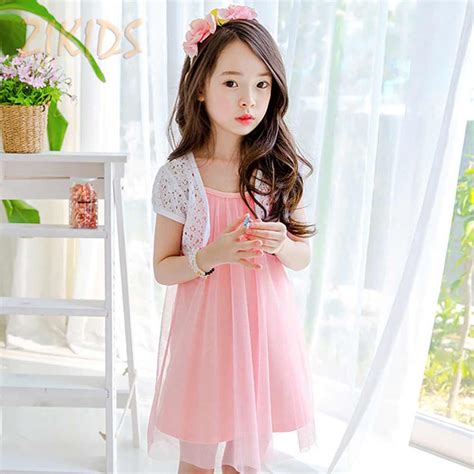 21kids Kids Summer Dresses For Girls Clothes Korean Fashion Shawl Dress