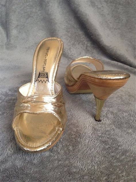 Vintage Heeled Or Gold Mules On Tradesy