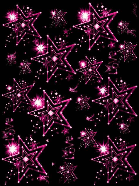 Sparkly Pink Stars Wallpaper Data Src Black And Pink Stars