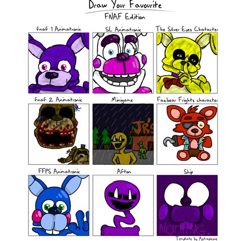 Drew My Favourites Fnaf Characters Fan Arts By Me Template By U