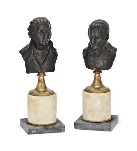 A Pair Of Empire Bronze Busts Of Napoleonic Generals Early 19th
