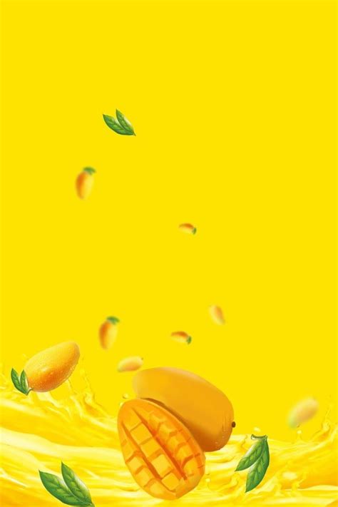 Yellow Illustration Vector Mango Poster Background Mango Images