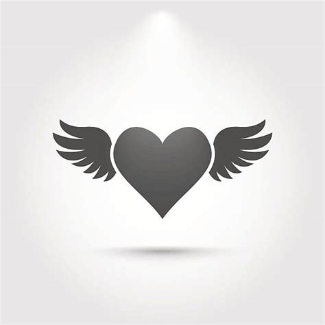 Heart With Wings Clipart Black And White For Silhouette Clipground