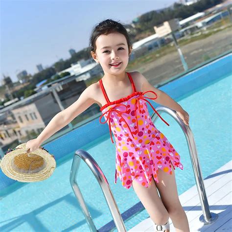 Sea Betty Girl One Piece Lovely Short Skirt Swimsuit Badpak Kinderen