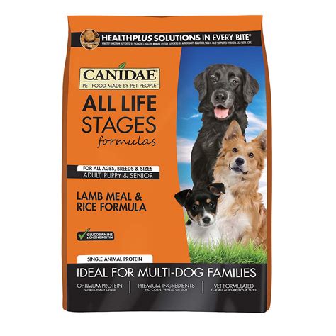 The dog food industry has taken note of this and started to provide diets tailored to meet the various nutritional needs of dogs' life stages. CANIDAE All Life Stages Lamb Meal & Rice Formula Dry Dog ...