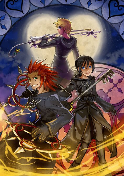 Kingdom Hearts 3582 Days Axel Roxas Xion Fine Art Print Etsyde