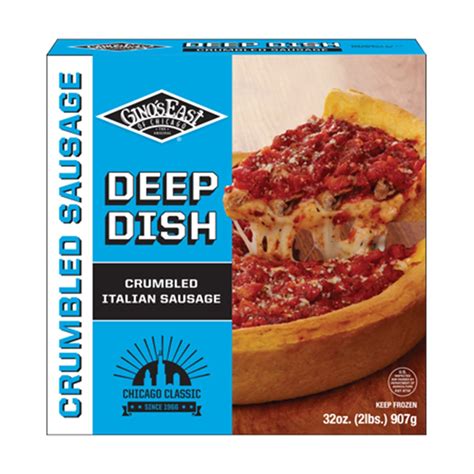 Chicago Deep Dish Crumbled Sausage Pizza Box 3 Pack By Ginos East