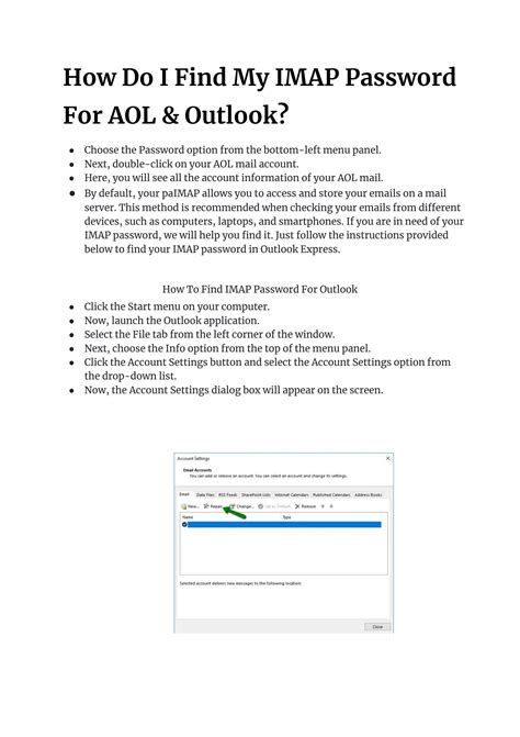 How Do I Find My Imap Password For Aol And Outlook By George Key Issuu