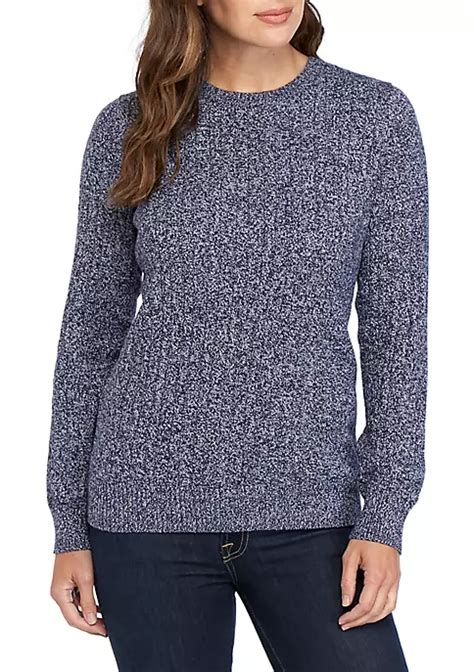 Kim Rogers Long Sleeve Marled Cable Knit Sweater Belk