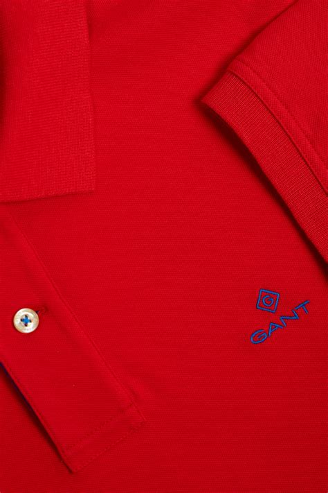 PolokoŠile Gant Contrast Collar Pique Ss Rugger Bright Red Gant Cz