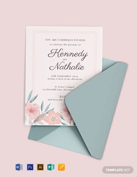 Baby, birthday, business, holiday, wedding events, religious Marriage Invitation Card Template - Word | PSD | Apple ...