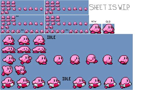 Kirby Sprite Sheet Rework Wip By Pillowsledder On Deviantart