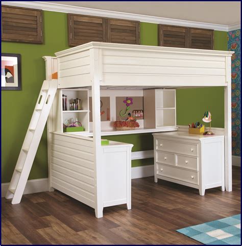 White Bunk Bed With Desk And Drawers Bedroom Home Decorating Ideas