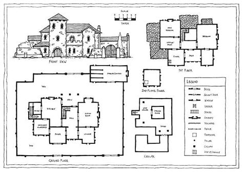 Medieval House Manor Drawing Stock Photos Pictures And Royalty Free