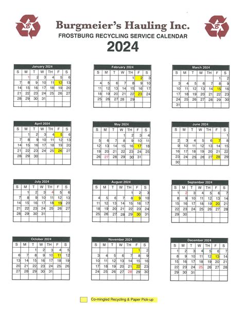 Burgmeiers Hauling 2024 Recycling Schedule Johna Madella