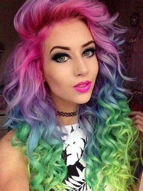 Rainbow I Love This Hair Pastel Colors Long Curly